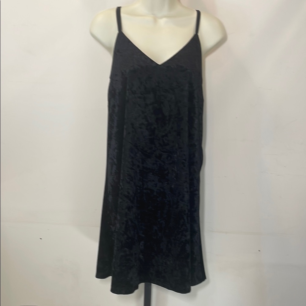 Bobeau Black Velvet Chemise Dress